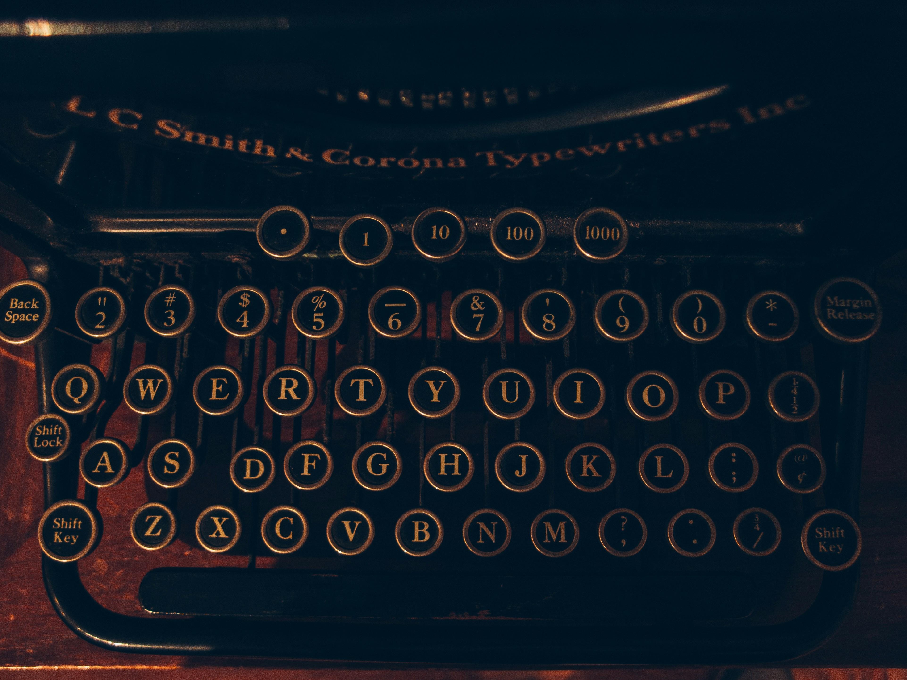 An antique Smith Corona typewriter