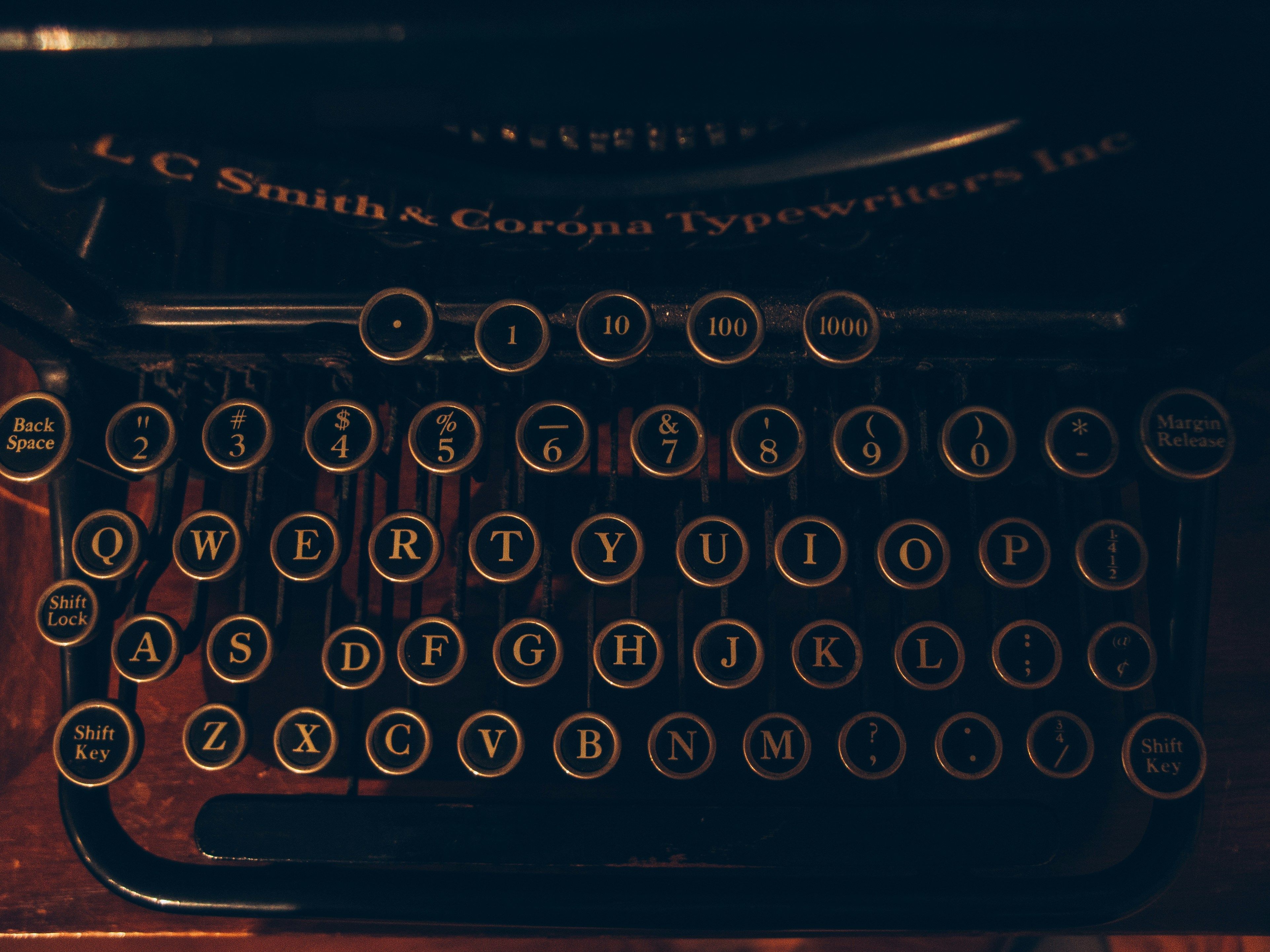 An antique Smith Corona typewriter